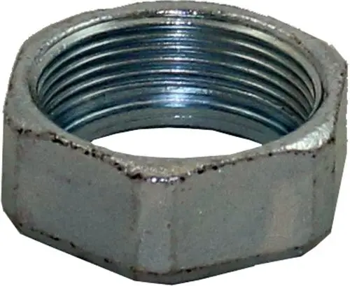 Verzinkte Überwurfmutter, geeignet für verschiedene Fittings. Handelt sich um ein Produkt der Marke Wolf.